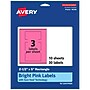 Avery Rectangle Laser/Inkjet Multipurpose Labels, 2.5" x 5", Bright Pink (30/Pack)~#|#~CC1C891E-B12A-4965-9CDCCB3EBFCFFA1D_sc7