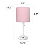 Creekwood Home Oslo Duo 19.5" LED Table Lamp with USB Port, White Base/Light Pink Shade, 2/Set (CWT-2011-PO-2PK)~#|#~CC203AD2-C110-4E2B-903374E2630233BF_sc7
