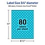 Avery Laser/Inkjet Multipurpose Circle Labels, 0.75" Dia., Bright Blue, 800/Pack (94504)~#|#~CC233A05-CDC5-45F9-8F0E3F6DCA61E7A9_sc7