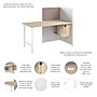 Bush Business Furniture Hustle 60"W Cubicle Workstation, White/Natural Elm (HUCB260WHNE)~#|#~CC235F54-6966-4096-9811F45D0E921CC2_sc7