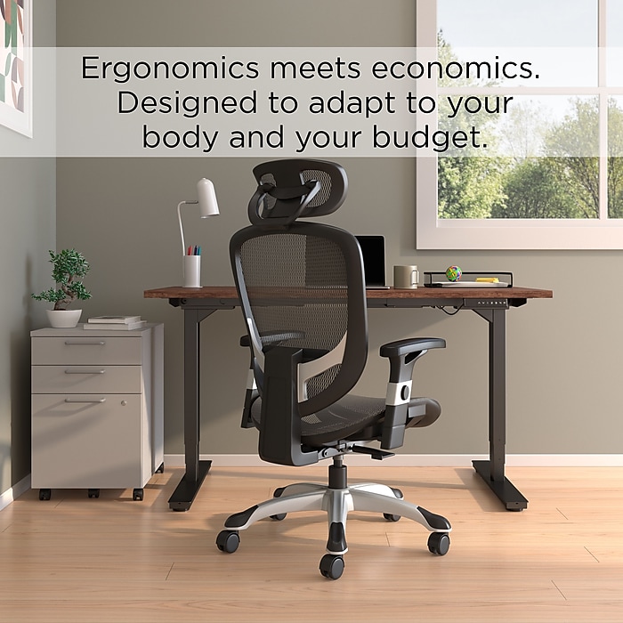Staples Hyken Ergonomic Mesh Swivel Task Chair, Charcoal Staples Hyken Ergonomic Mesh Swivel Task Chair, Charcoal