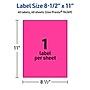 Avery Laser/Inkjet Rectangle Multipurpose Labels, 8.5" x 11", Neon Magenta, 40/Pack (94269)~#|#~CC2666EF-20C1-4F96-98CC21B7EB34C56F_sc7