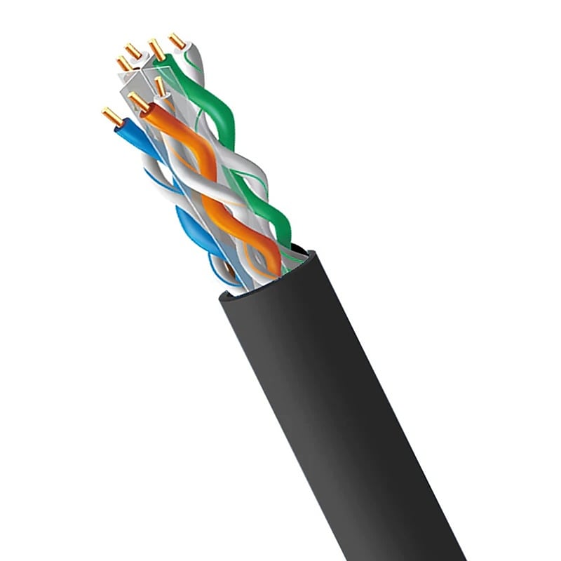 4XEM 1000' Cat6A Riser Ethernet Cable, 23 AWG, Black (4XCAT6A1000RBK) image 1
