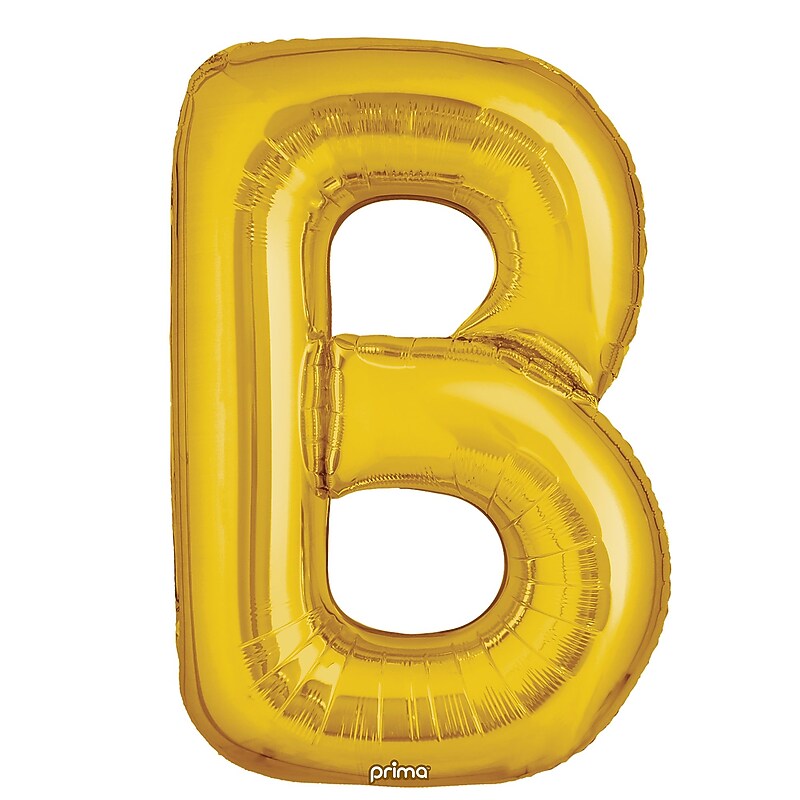 Party City (Air-Filled) 16" "B" Foil Balloon, Gold, 2/Pack (AM60050215-19) image 1