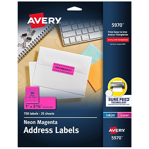 Avery Sure Feed Laser Address Labels, 1