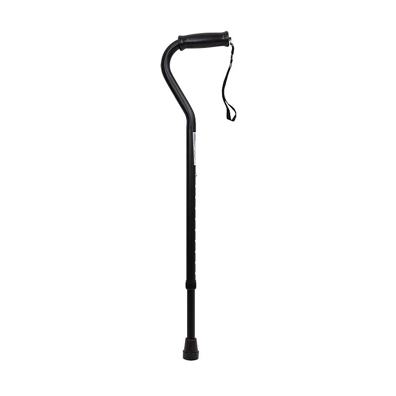 Dynarex Offset Cane with Wrist Strap, Black (10133) image 1