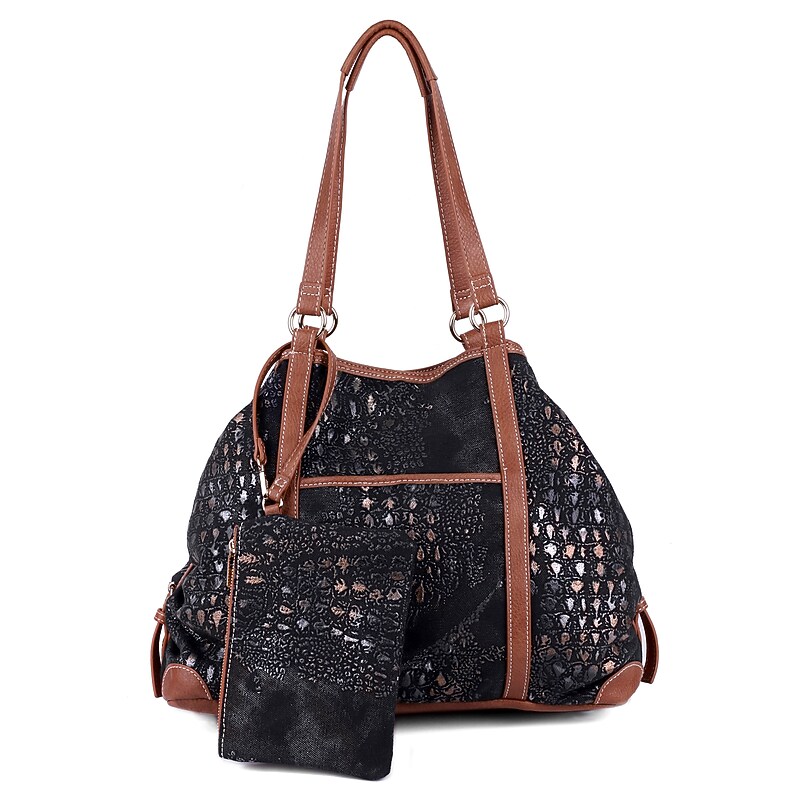 Karla Hanson Reversible Faux Leather Tote Bag, Eva Print Tan Beige (U17814TNBKE) image 1