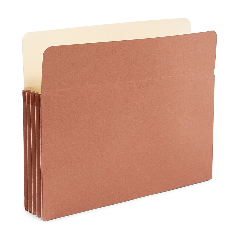 Staples Redrope Expanding File Pockets, 3-1/2" Expansion, Letter Size, Brown, 5/Pack (1524E5) image 1