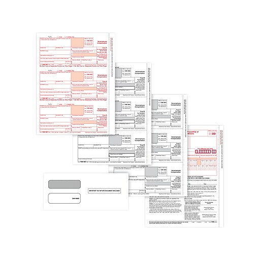 ComplyRight® 1099NEC 3Part Tax Form Set with Envelopes, 3Up, Copy A