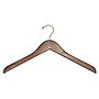 Nahanco 17" Flat Top Hanger, Gold Hook, Walnut, 100/Box (8317GH)~#|#~CC500AAA-BA55-4217-9BFE2C1E4F289FC0_sc7