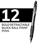 BIC GLIDE Bold Retractable Ballpoint Pen, Bold Point, 1.6mm, Black Ink, Dozen (18510/VLGB11BK)~#|#~CC56D039-2445-4B7D-B5D4129C0E8D4B8C_sc7