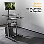 Mount-It! 28"W Adjustable Rolling Computer Work Station with Single Monitor Mount, Gray/Black (MI-7942)~#|#~CC58F672-8528-4B96-8E17DEDEB0F52C8F_sc7