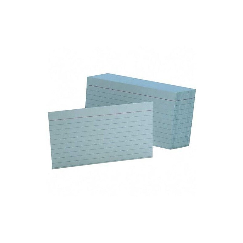 American Paper Lined Index Cards, 4" x 6", Blue, 100 Cards/Pack (IND46BLRL) image 1