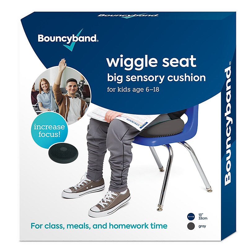 Bouncy Bands Big Sensory Wiggle Seat, Dark Gray (BBAWS33GY) image 1