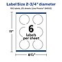 Avery Laser/Inkjet Multipurpose Circle Labels, 2.75" Dia, Glossy Clear, 150/Pack (94512)~#|#~CC6EB426-5EC8-439A-A8D425FDDD6201D8_sc7