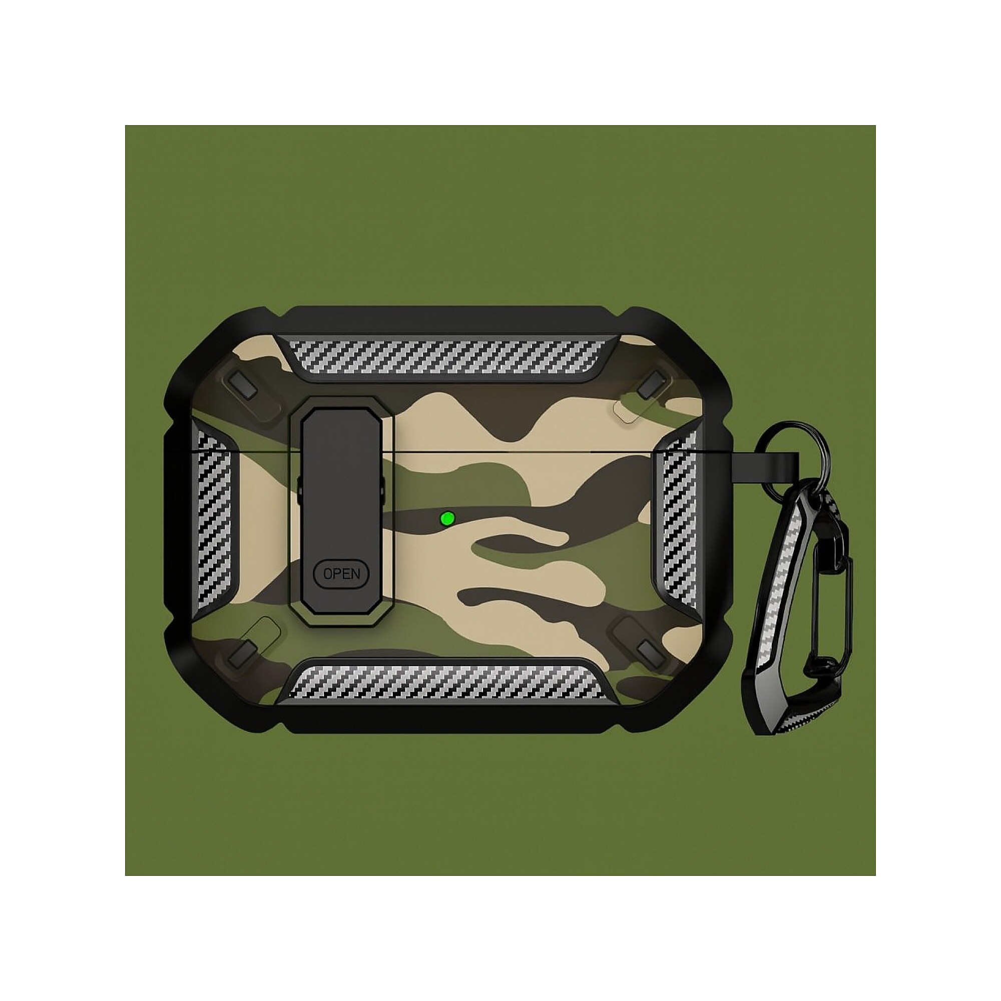 SaharaCase Raider Series Heavy Duty Secure Lock Case for Airpods Pro 3, Shock Absorbing Corners, Camo Green (HP00223) Sansujyuku sansujyuku.com