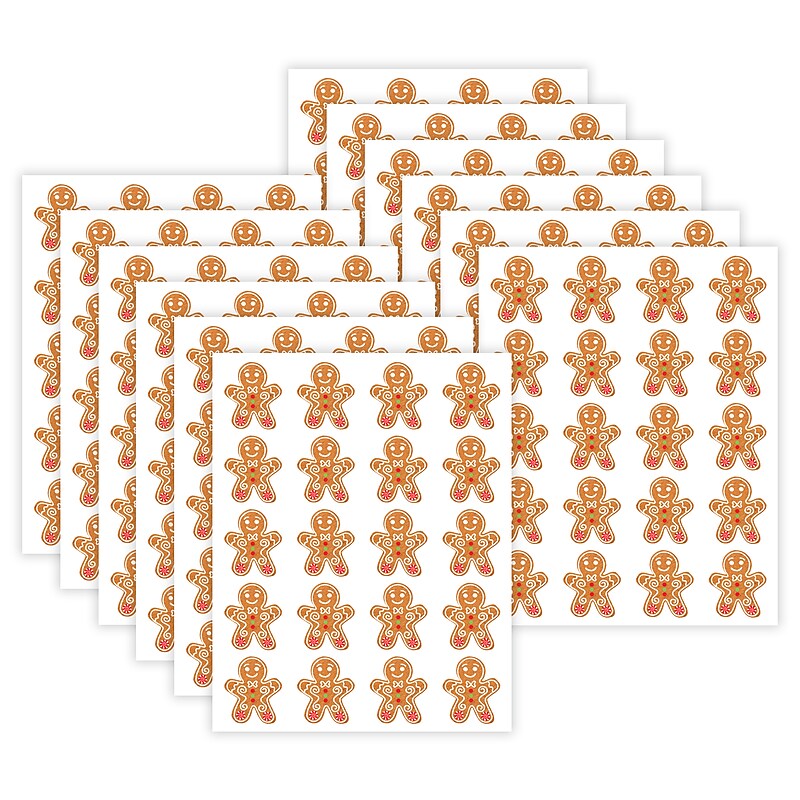 Teacher Created Resources Gingerbread Cookies Stickers, 72/Pack, 12 Packs/Bundle (TCR6945-12) image 1