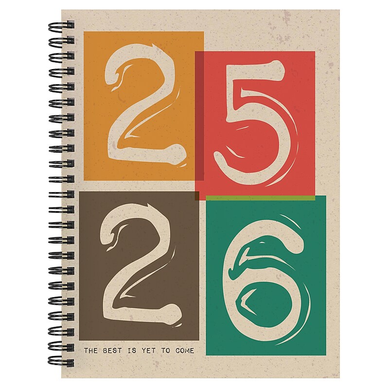 2025-2026 TF Publishing Stamp Out 6.5" x 89" Academic Year Weekly & Monthly Planner, Paperboard Cover, Multicolored (AY26-9202) image 1
