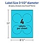 Avery Laser/Inkjet Multipurpose Circle Labels, 3.5" Dia., Bright Blue, 80/Pack (94514)~#|#~CC7C08FB-EE90-475C-83D81BACC57B61B8_sc7