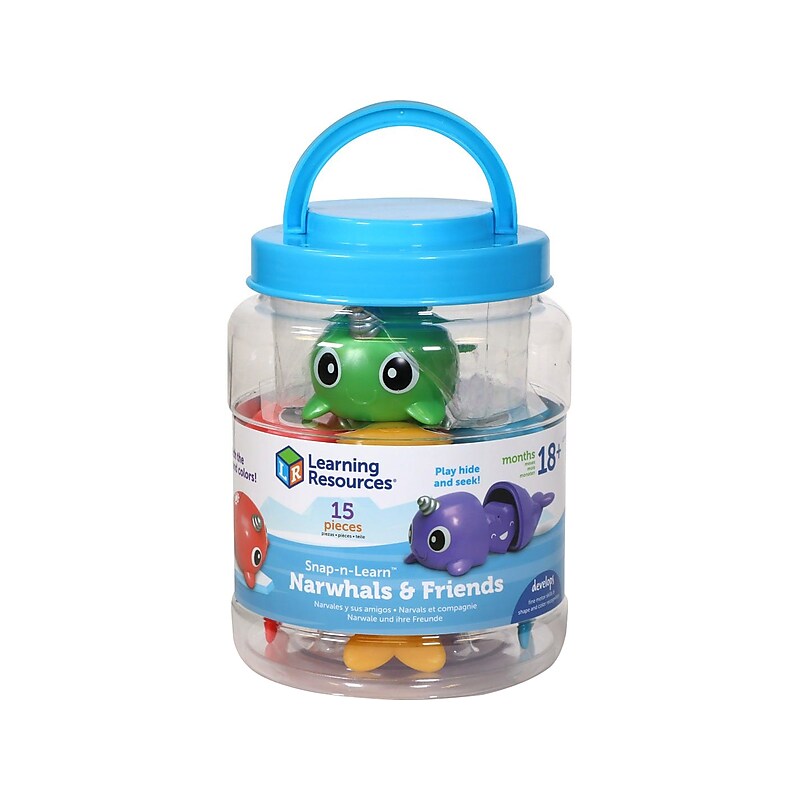 Learning Resources Snap-n-Learn Narwhals & Friends Playset, Assorted Colors (LER6716) image 1
