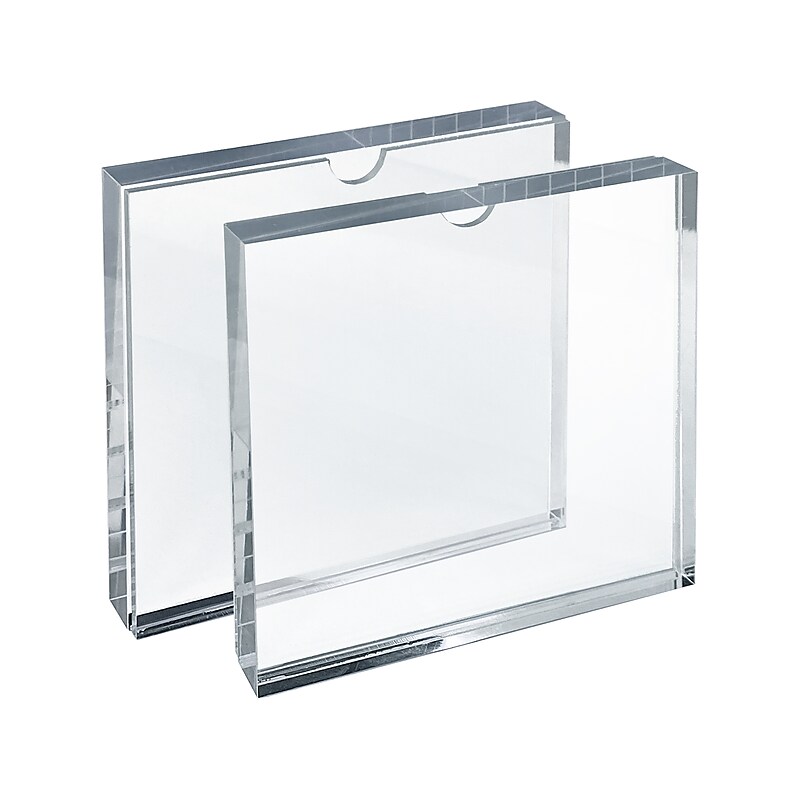 Azar Sign Holder, 6" x 6", Clear Acrylic, 2/Pack (104556-2PK) image 1