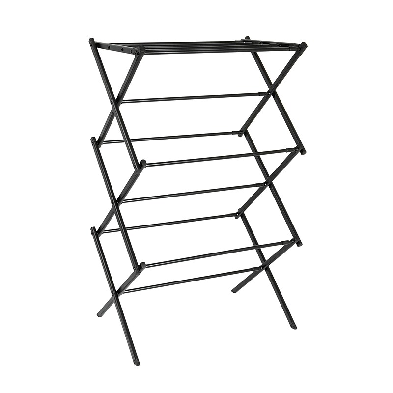 Household Essentials Steel Folding Expandable Clothes Drying Rack, Black (HE1206) image 1