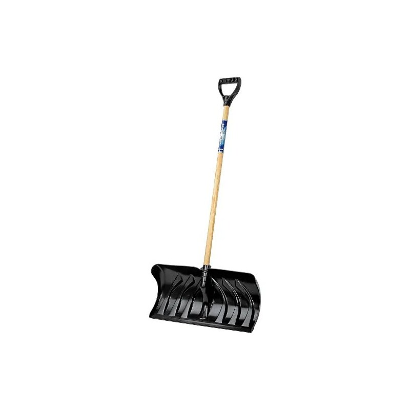 Union Tools 24" Poly Blade Snow Pusher, Wood D-Grip Handle (1630400) image 1