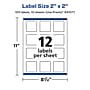 Avery Laser/Inkjet Square Glossy Labels, 2" x 2", Clear, 120 Labels/Pack (94107)~#|#~CC856711-10EE-4408-82A95EC44057B002_sc7
