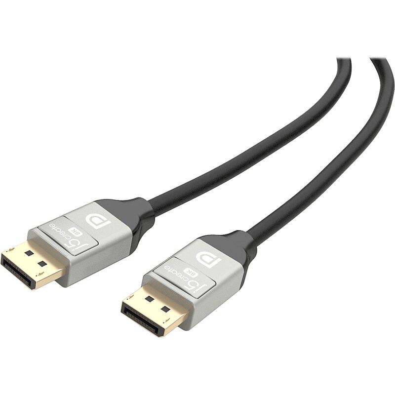 j5create 6.6' 8K DisplayPort to DisplayPort Cable, Male to Male, Black (JDC43) image 1