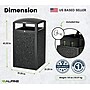 Alpine Industries Steel Outdoor Trash Can with Dome Lid, 40 Gallon, Gray Stone (471-40-GRYS)~#|#~CC8B1445-6ECA-42E1-A3B4A14F2DB3450E_sc7