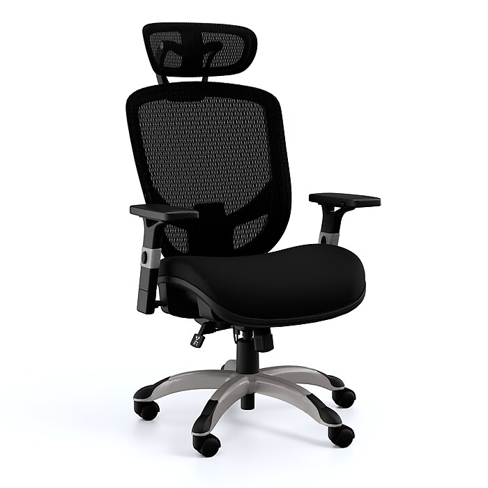 Staples Hyken XL Ergonomic Fabric Swivel Big & Tall Chair, Black