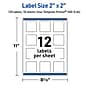 Avery Laser/Inkjet Square Multipurpose Labels, 2" x 2", White, 120/Pack (S00DJA)~#|#~CC9683FC-55E6-45F4-98594494346FF327_sc7