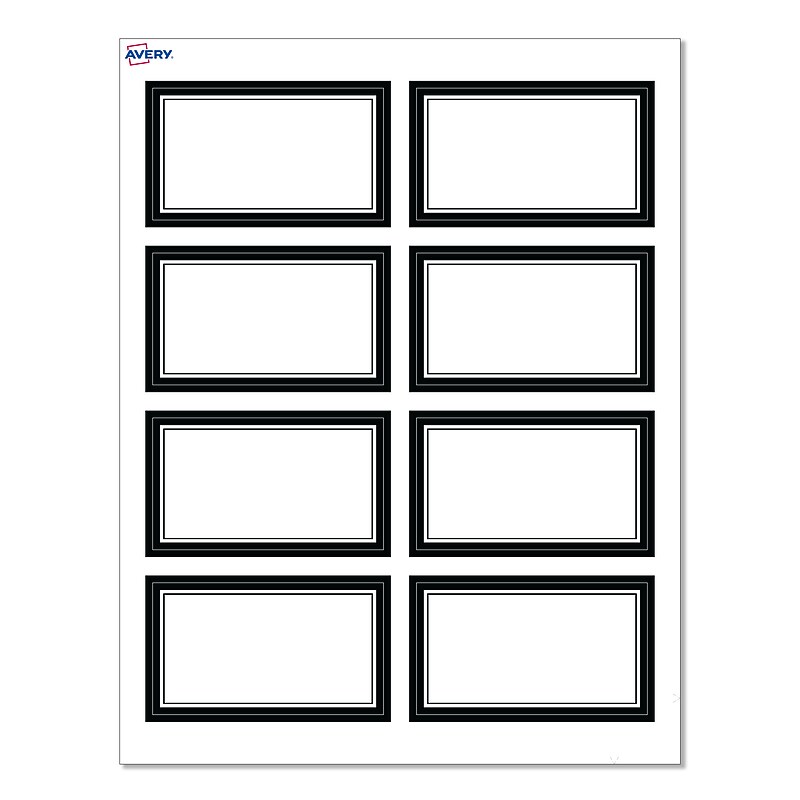 Avery Double Black Border Matte Blank Card, White, 80/Pack (S00-D2D) image 1