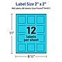 Avery Laser/Inkjet Multipurpose Square Labels, 2" x 2", Bright Blue, 960/Box (94107)~#|#~CC9B8041-E649-4886-89F47A59363F1C4E_sc7