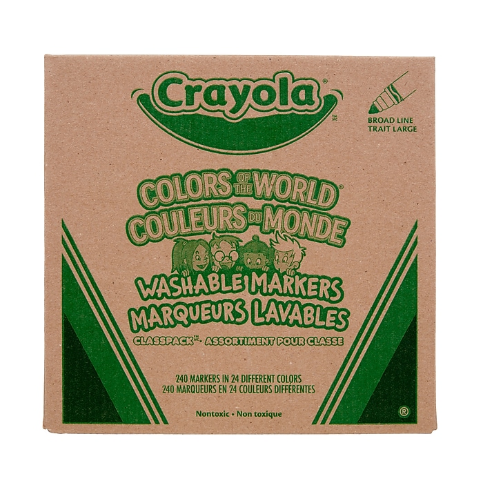 Crayola Colors of the World Washable Kids Marker, Broad, Assorted