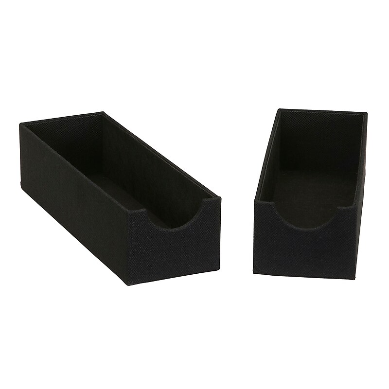 Household Essentials Drawer Organizers, Black Linen, 2/Pack (7670-1) image 1