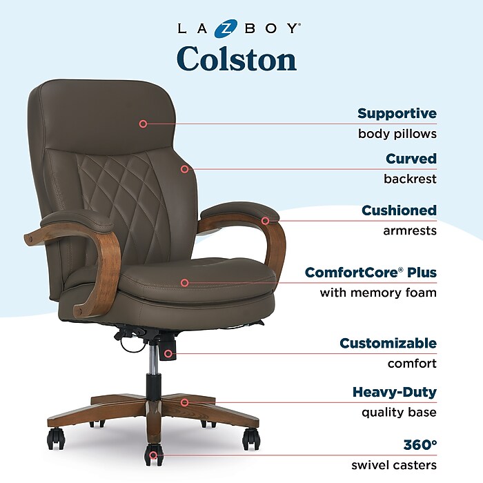 La-Z-Boy Colston Ergonomic Vegan Leather Swivel Executive Chair