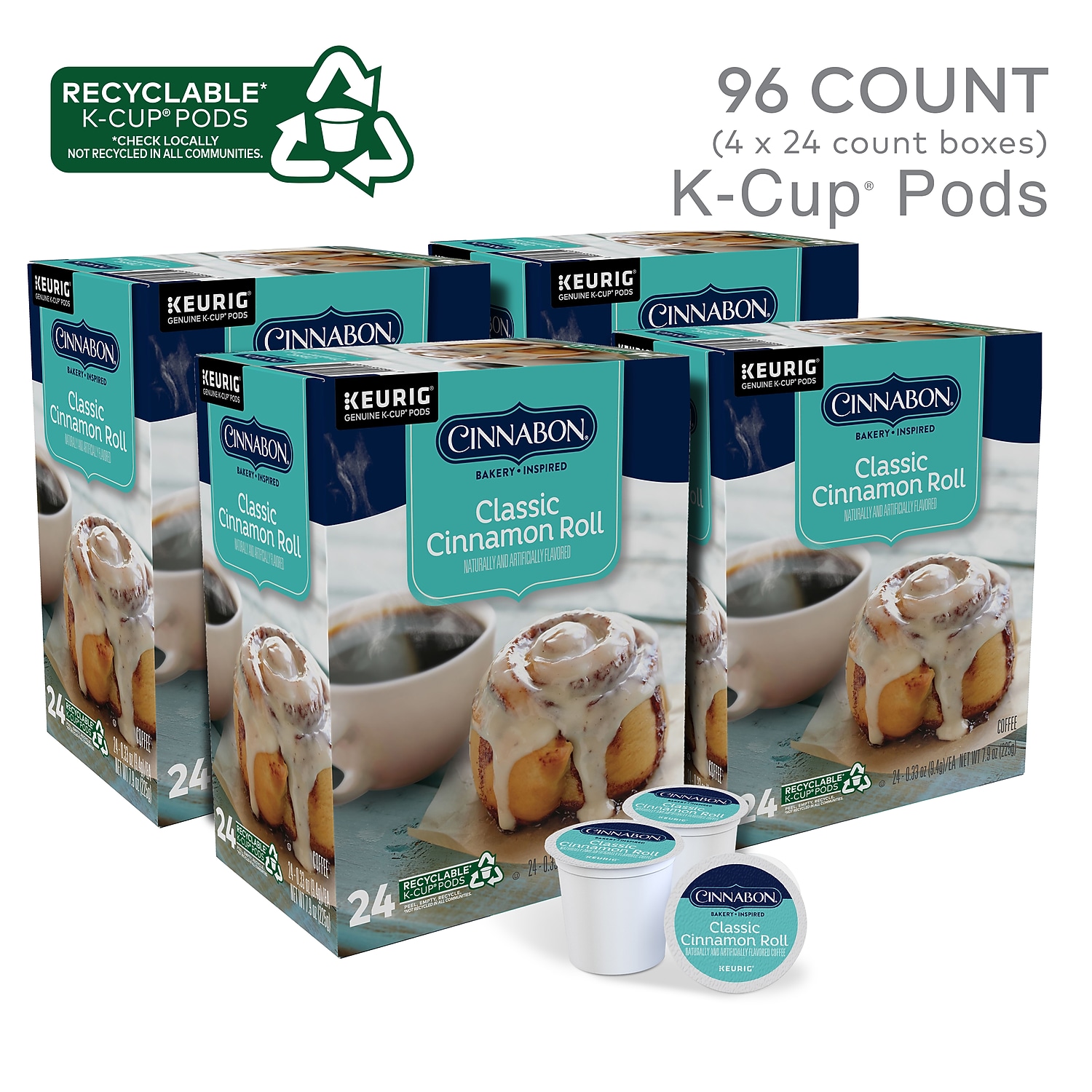 Cinnabon Cinnamon Coffee K-Cup Pods Light Roast 24411270 - Bild 2 von 5