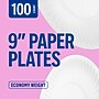 Perk 9 Inch Disposable Paper Plates, 100 Count Economy Plates for Everyday Use~#|#~CCA55483-2746-4177-945DFC50A4FA550B_sc7