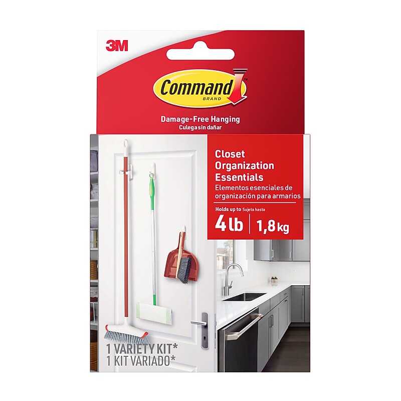 Command Small Broom Gripper Variety Kit, White, 3/Pack (17235-ES) image 1