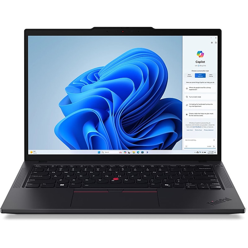 Lenovo ThinkPad T14 Gen 5 14" Touchscreen AI Laptop, AMD Ryzen 7 PRO 8840U, 3.3GHz, 32GB RAM, 512GB SSD, Windows 11 Pro, Black image 1