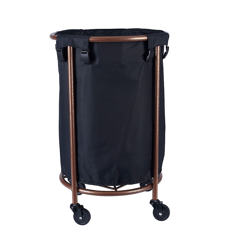 Household Essentials 64-Gallon Rolling Hamper, Polyester, Black (6421-1) image 1