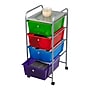 Mind Reader 4-Drawer Storage Utility Cart, Metal/Plastic, Multicolored (4DPTROLL-ASST)~#|#~CCDC1D09-3A27-46C4-943159F4AE09127D_sc7