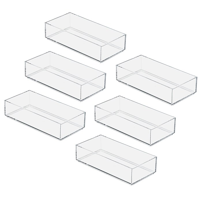 iDESIGN 6-Piece Plastic Drawer Organizer, Clear (28985M6)