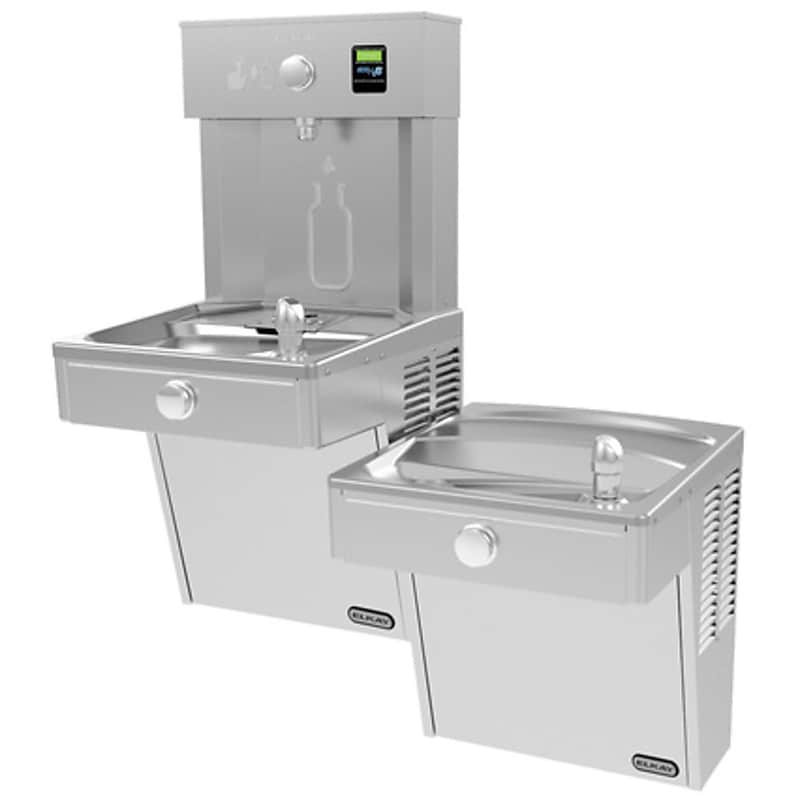 Elkay EZH2O ADA Wall Mount Bi-Level Drinking Fountain and Bottle Filling Station, Stainless Steel (VRCTLDDWSK) image 1