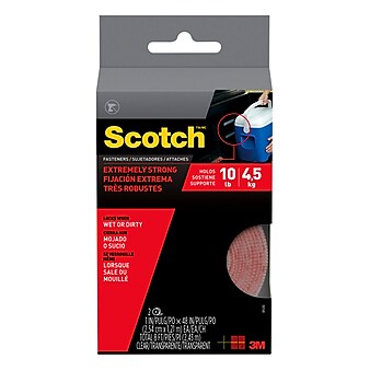 Scotch® Extreme Fasteners, Clear, 1" x 4', 24/Pack (RF6740)