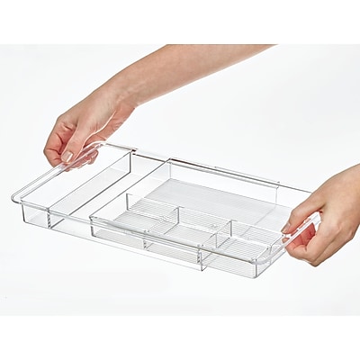iDESIGN 7-Compartment Expandable Plastic Drawer Organizer - Thumbnail 2
