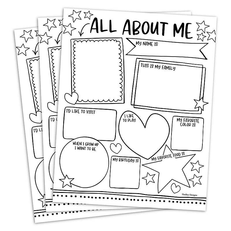 Hadley Designs 11" x 14" Star Student Read All About Me Posters, 20/Set (HDDX004A2JP9H) image 1