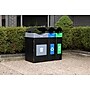 Commercial Zone Avante Series Polyethylene Triple-Stream Trash, Recycling and Compost Center, 115 Gallon, Black (787304MSA)~#|#~CCEC2151-C2DA-4BB4-A39B06F8385FD4EE_sc7