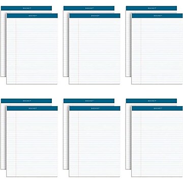 Staples Notepads 8.5" X 11.75" Wide Ruled White 100 Sheets/Pad 12/Carton ST57350VS